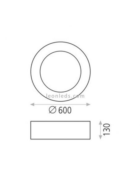 Dimensiones Plafón LED 48W blanco Dilga con Smart Control ACB Iluminación | LeonLeds Iluminación