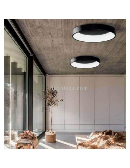 Plafón LED negro Dilga con Smart Control ACB Iluminación | LeonLeds Iluminación