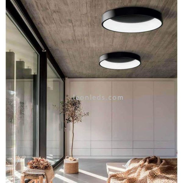 Plafón LED negro Dilga con Smart Control ACB Iluminación | LeonLeds Iluminación