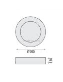 Dimensiones Plafón LED Grande Dilga con Smart Life Tuya ACB Iluminación | LeonLeds Iluminación