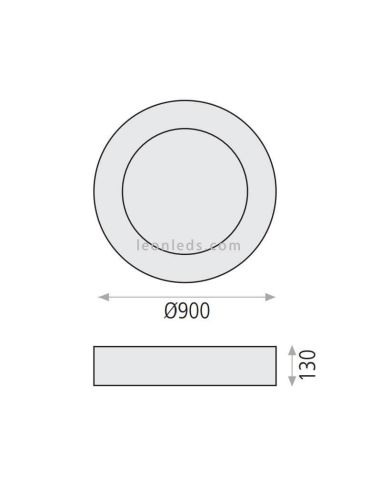 Dimensions Grand plafonnier LED Dilga avec Smart Life Tuya ACB Iluminación | Éclairage LeonLeds