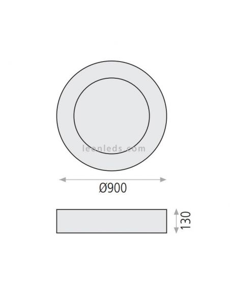 Dimensões Luminária de teto grande LED Dilga com Smart Life Tuya ACB Iluminación | Leon Iluminação LED