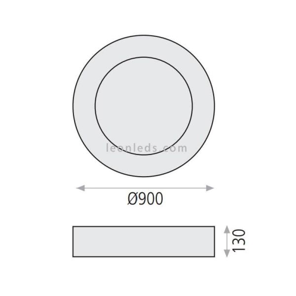 Dimensões Luminária de teto grande LED Dilga com Smart Life Tuya ACB Iluminación | Leon Iluminação LED
