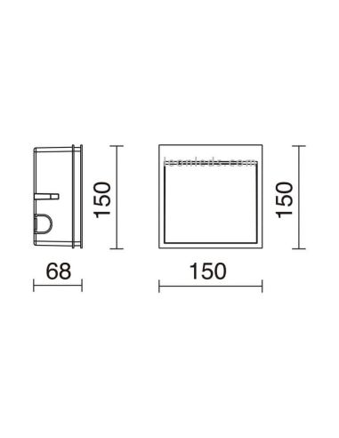 Dimensiones Empotrable exterior LED Dain M Chister Lighting Negro | LeonLeds