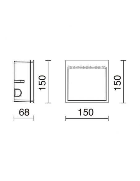 Dimensions Encastré extérieur LED Dain M Chister Lighting Noir | leonleds