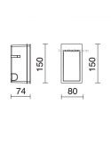 Dimensiones Empotrable Marrón Oxido exterior rectangular LED Dain S Cristher | LeonLeds Iluminación