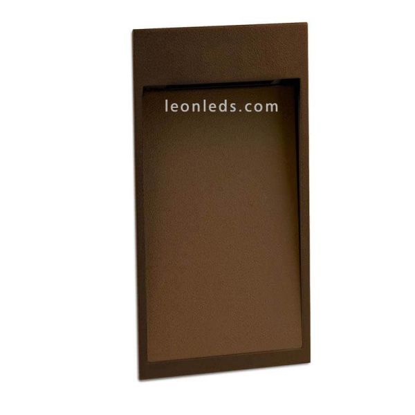 Encastré extérieur LED rectangulaire brun oxyde Dain S Cristher | Éclairage LeonLeds