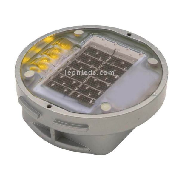 Baliza LED solar de señalización vial Mitra Ambar Cristher Lighting | LeonLeds Iluminación