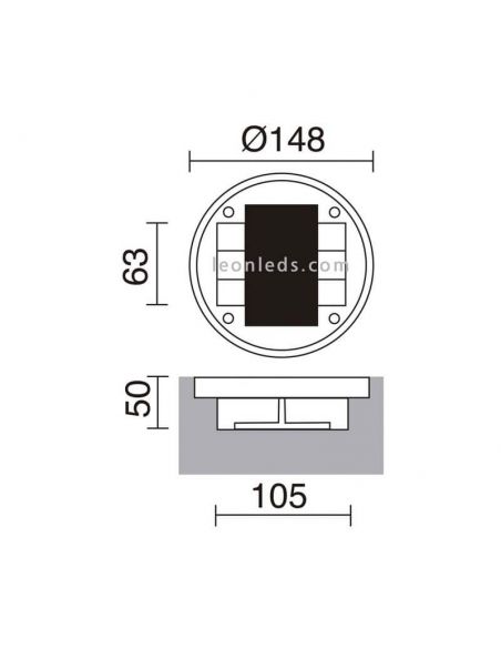 Dimensions balise de signalisation routière solaire à LED Mitra Cristher Lighting | Éclairage LeonLeds