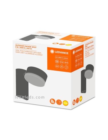 Aplique LED exterior giratorio gris oscuro Facade Spot LedVance | LeonLeds Iluminación