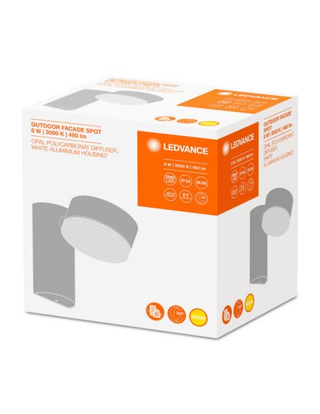 Arandela LED branca rotativa para exteriores Fachada Spot LedVance | Leon Iluminação LED