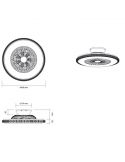 Dimensions R62412106 Ventilateur de plafond LED rond HARSTAD Trio Lighting | Éclairage LeonLeds