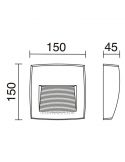 Dimensiones Aplique LED de superficie exterior cuadrado Storm S Dopo Lighting | LeonLeds Iluminación