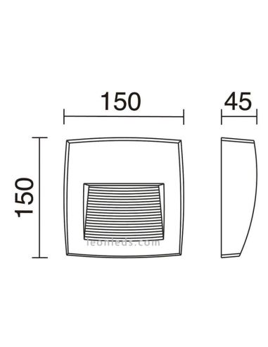 Dimensions Applique murale d'extérieur LED carrée en saillie Storm S Dopo Lighting | Éclairage LeonLeds