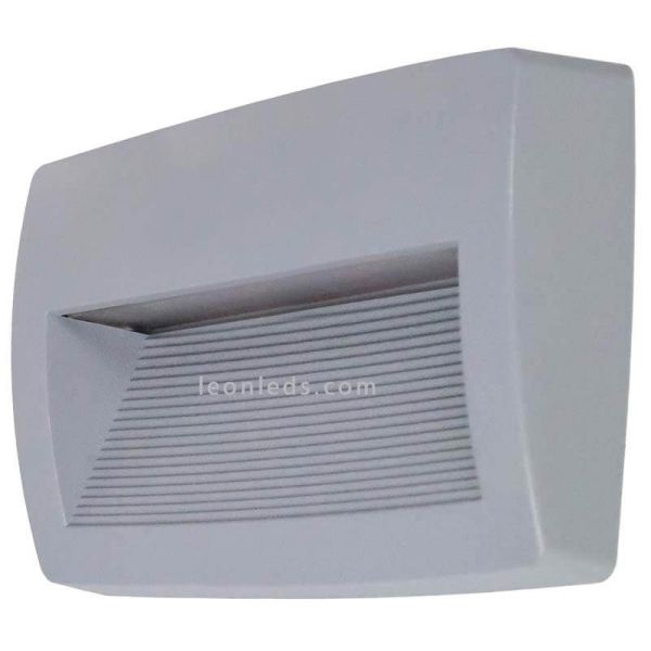Aplique LED rectangular exterior gris Storm Dopo Lighting | LeonLeds Iluminación