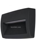 Aplique LED rectangular exterior Storm negro Dopo Lighting | LeonLeds Iluminación