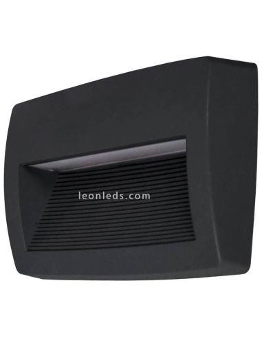 Aplique LED rectangular exterior Storm negro Dopo Lighting | LeonLeds Iluminación