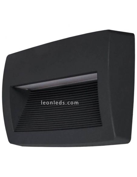 Aplique LED rectangular exterior Storm negro Dopo Lighting | LeonLeds Iluminación