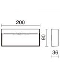 Dimensiones Aplique LED exterior 7W 3 Colores Abar | Dopo Lighting