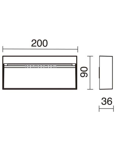 Dimensiones Aplique LED exterior 7W 3 Colores Abar | Dopo Lighting