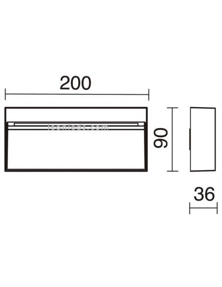 Dimensões Luminária de parede exterior LED 7W 3 Cores Abar | Iluminação Dopo