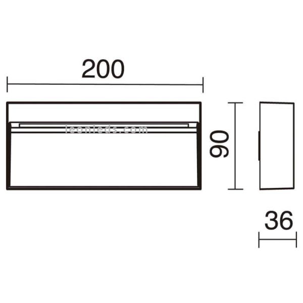 Dimensiones Aplique LED exterior 7W 3 Colores Abar | Dopo Lighting