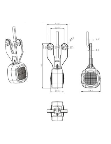 Dimensions Lumière LED latérale blanche et rouge FT-141 LED Fristom | leonleds
