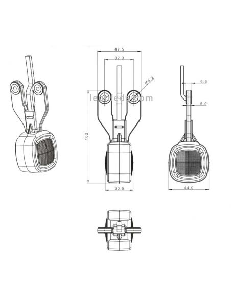 Dimensions Lumière LED latérale blanche et rouge FT-141 LED Fristom | leonleds