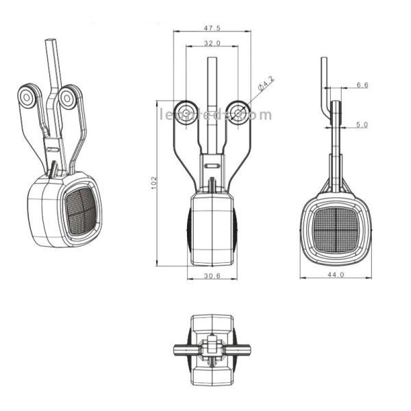 Dimensions Lumière LED latérale blanche et rouge FT-141 LED Fristom | leonleds