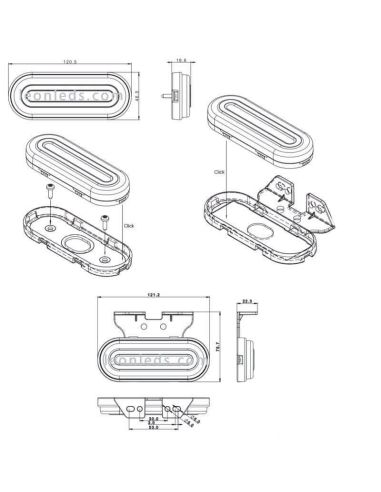 Piloto LED de galibo con soporte Blanco Ambar Rojo FT-072 Fristom | LeonLeds Iluminación