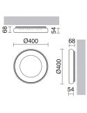 Dimensiones Ambiente Aplique Plafón LED moderno para exterior 35W Fred Gris Exo Lighting | LeonLeds Iluminación