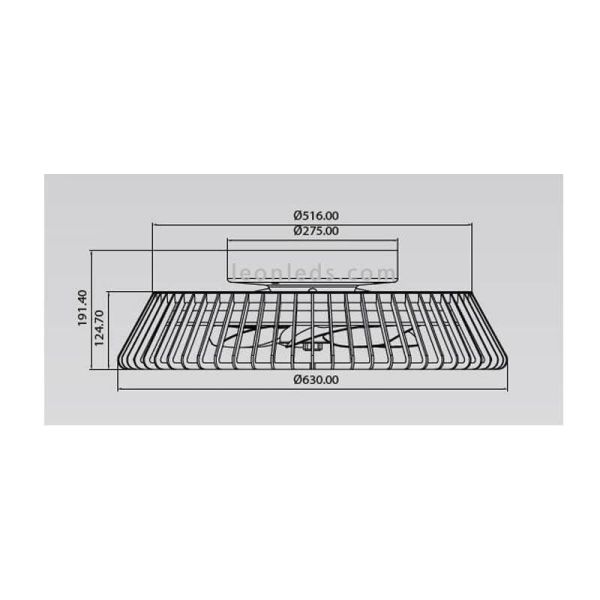 Dimensões Moderno ventilador de teto LED Himalaya White 7120 Mantra Iluminación | Leon Iluminação LED