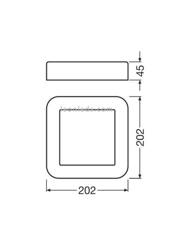 Dimensões Aplique LED quadrado cinza escuro para exterior Surface Square | Leon Iluminação LED