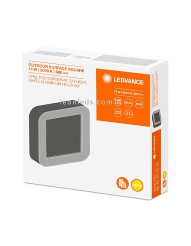 Caja Aplique LED cuadrado blanco Surface Square Led Vance | LeonLeds Iluminación