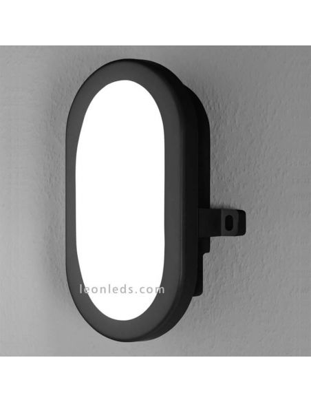 Aplique LED exterior ojo de buey Bulkhead negro | LeonLeds Iluminación