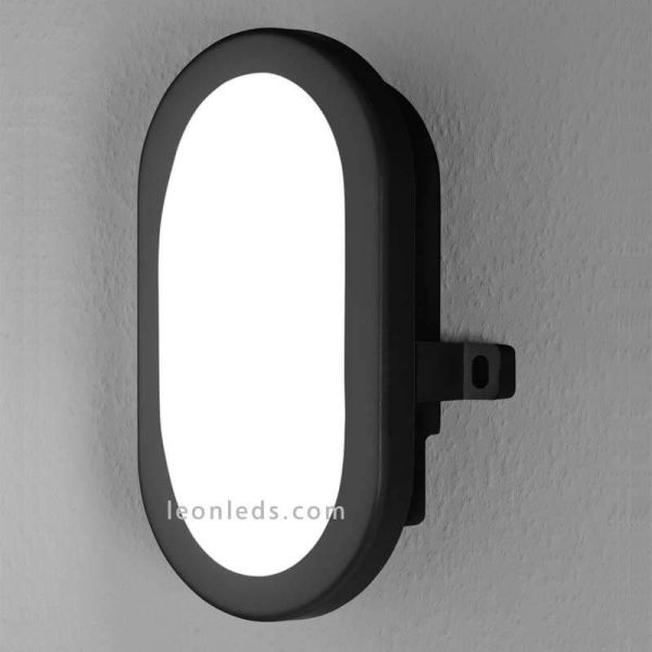 Aplique LED exterior ojo de buey Bulkhead negro | LeonLeds Iluminación