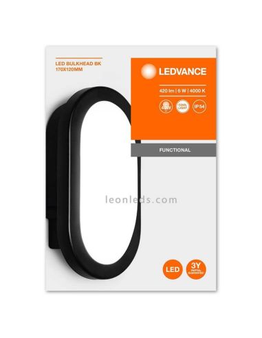 Applique murale d'extérieur LED hublot noir 6W | Éclairage LeonLeds