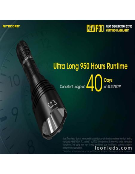 Nitecore Nova lanterna portátil de longo alcance P30 Nitecore | Leon Iluminação LED