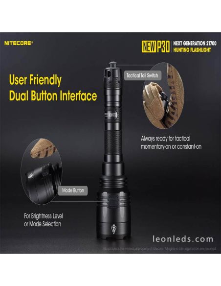 Linterna de Mano Nitecore New P30 Largo Alcance Nitecore | LeonLeds Iluminación