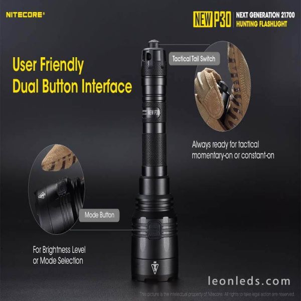 Linterna de Mano Nitecore New P30 Largo Alcance Nitecore | LeonLeds Iluminación
