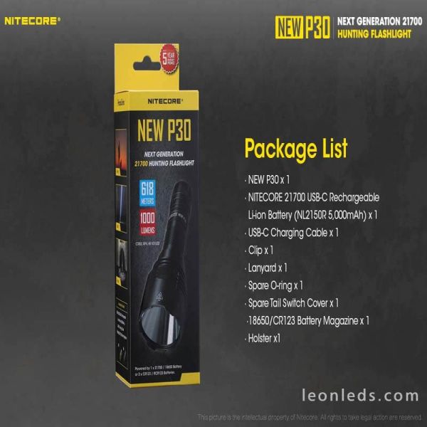 Linterna de Mano Nitecore New P30 Largo Alcance Nitecore | LeonLeds Iluminación
