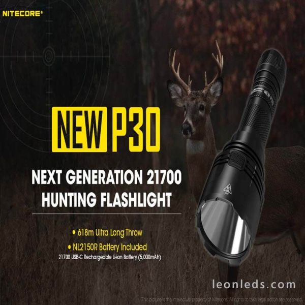 Linterna de Mano Nitecore New P30 Largo Alcance Nitecore | LeonLeds Iluminación