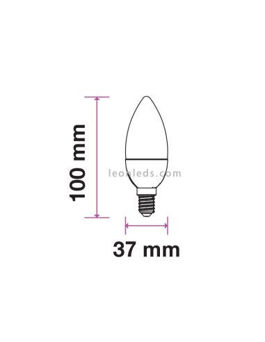 Bombilla LED E14 Vela 5.5W 6400K Luz Fría Vtac gama Pro Opaca | LeonLeds Iluminación LED