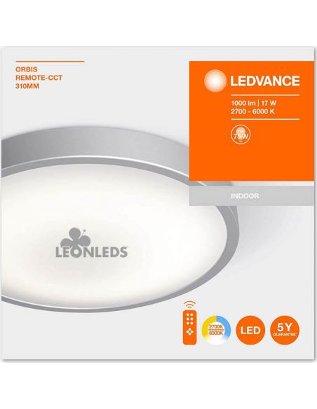 Plafón LED con mando a distancia Orbis Remote 17W LedVance | LeonLeds.com