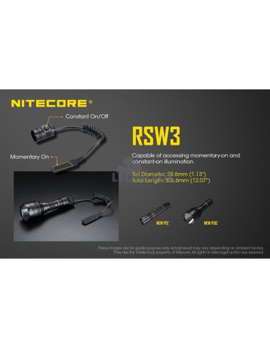 Pulsador remoto RSW3 especificaciones Nitecore | LeónLeds Iluminación