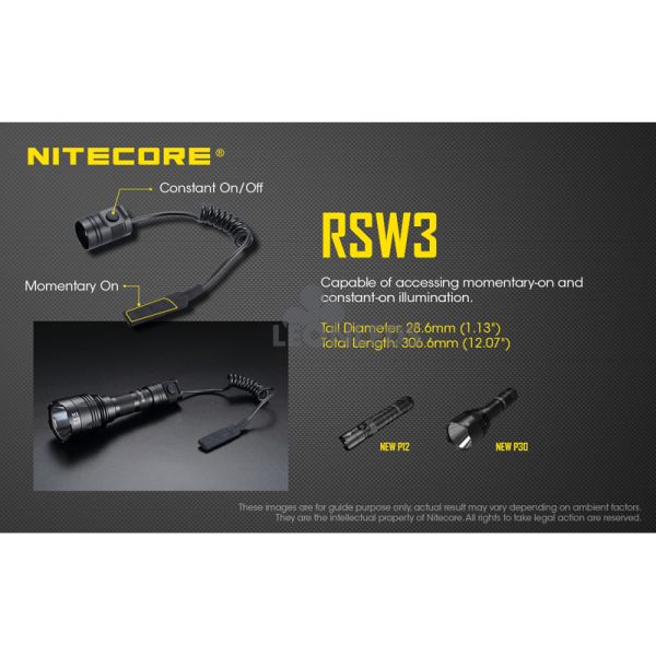 Pulsador remoto RSW3 especificaciones Nitecore | LeónLeds Iluminación