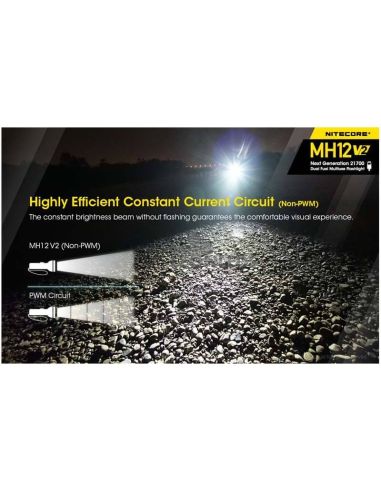 eficiência constante Lanterna LED 1200Lm MH12 Recarregável Nitecore | Leon Iluminação LED