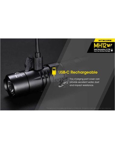 Carregador USB Nitecore Recarregável 1200Lm MH12 Lanterna LED | Leon Iluminação LED