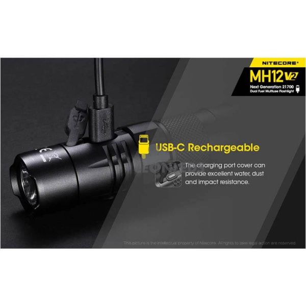 cargador USB Linterna LED 1200Lm MH12 Recargable Nitecore | LeónLeds Iluminación
