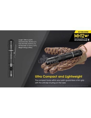 ultracompacta Linterna LED 1200Lm MH12 Recargable Nitecore | LeónLeds Iluminación